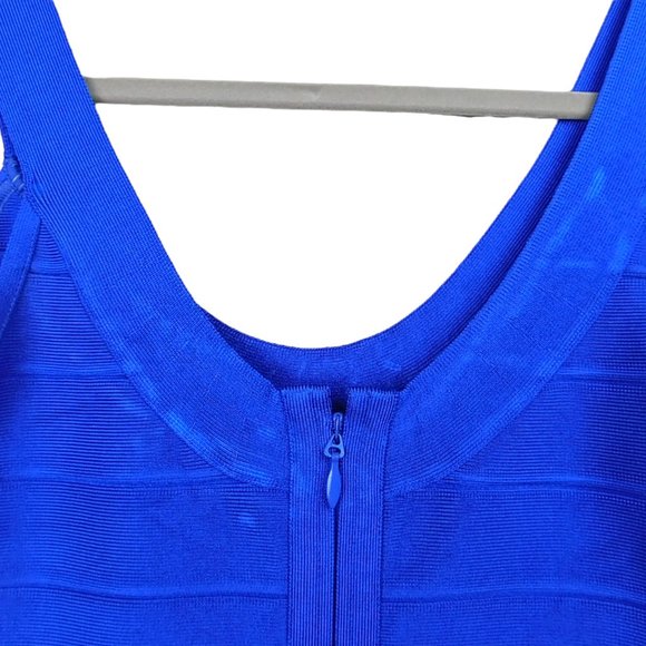 EUC Authentic Herve Leger Sydney Royal Blue Sleeveless Mini Bandage Dress Size S - Picture 4 of 7